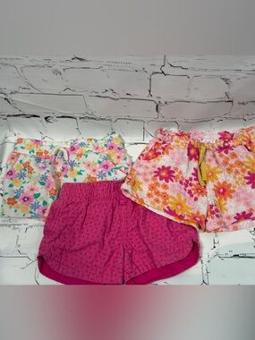 Cat & Jack Girls' Pink, White & Multicolor Floral Shorts 3-Pack